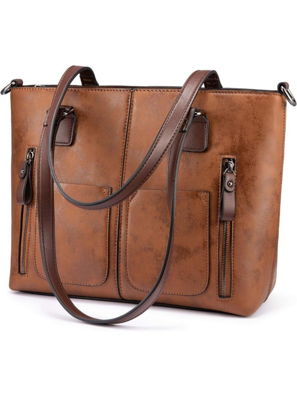 Stylish Retro Tote Bag for Women, Large Leather Shoulder Handbag with